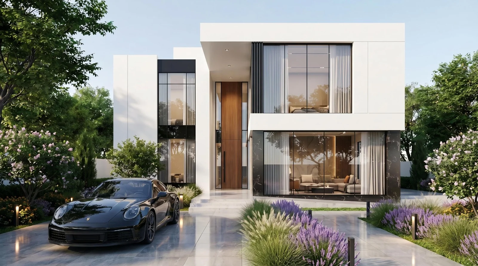 White Modern Villa — architectural visualization supplied for COVE website