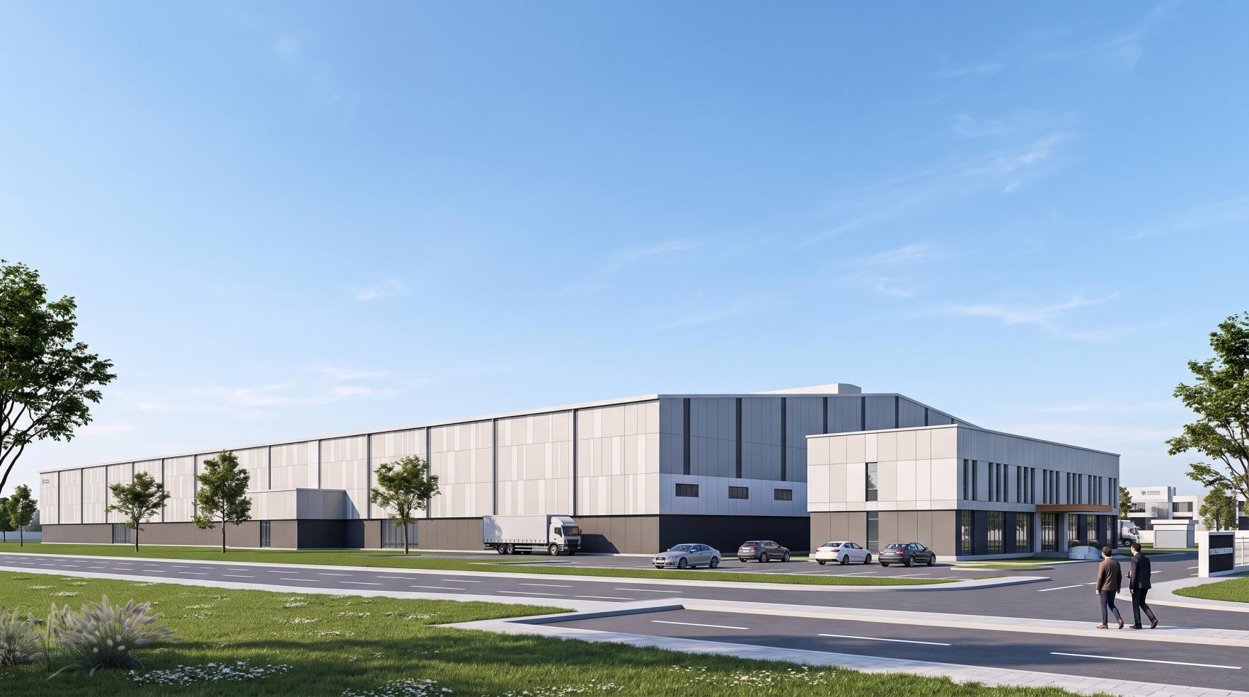 Warehouse and logistics facility visualization from the Cove Engineering 2026 company profile